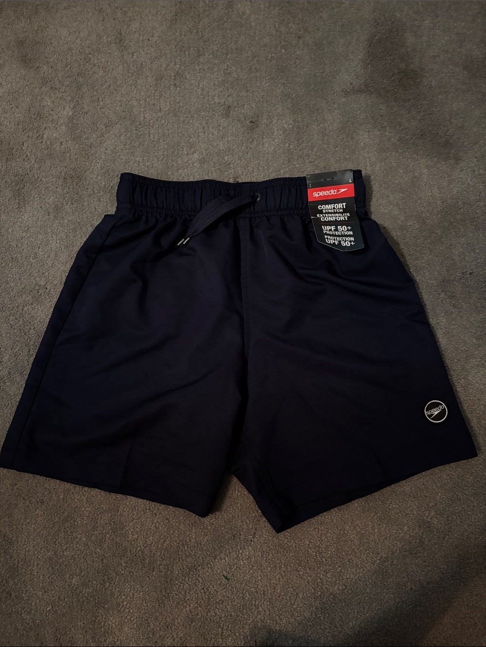 Speedo Boys Dark Blue Athletic Swim Shorts NWT